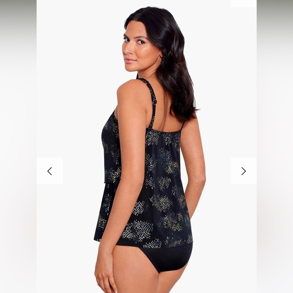 MIRACLESUIT "Iridium Mirage" Underwire Tankini Top | Black | Size 12 | NWOT - Picture 7 of 15